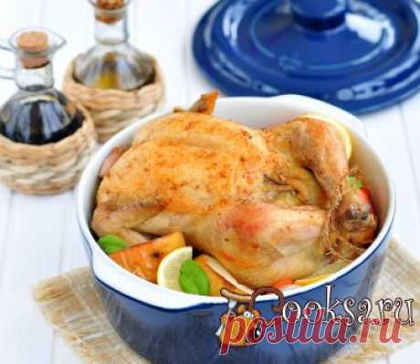 Цыпленок запеченный с яблоками и овощами фото рецепт приготовления