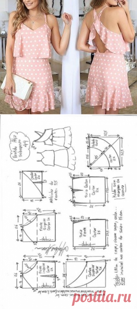 Vestido alcinha sobreposição peplum | DIY - molde, corte e costura - Marlene Mukai