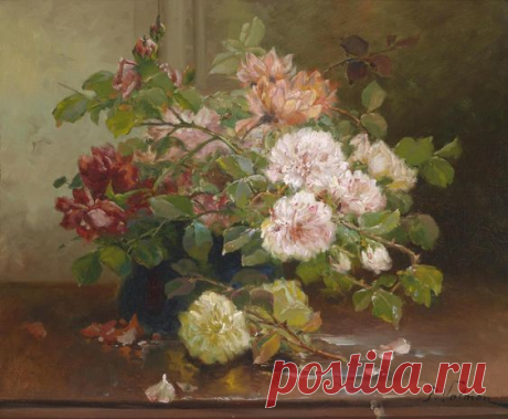 Charlotte Beauparlant (French, active 1890s): Still Life with Flowers