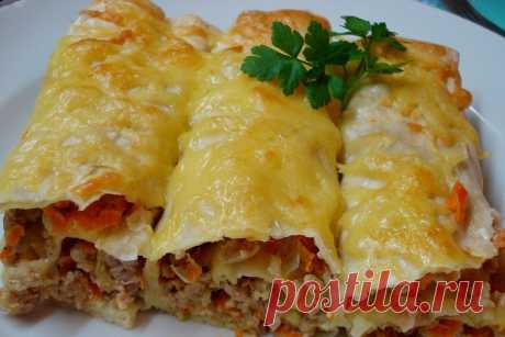 Фаршированные каннеллони из лаваша