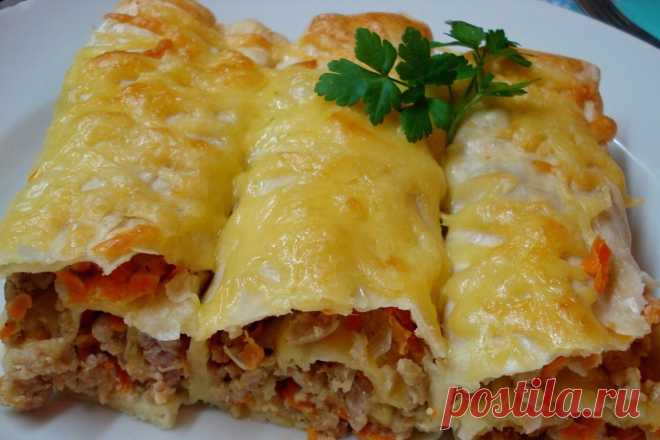 Фаршированные каннеллони из лаваша