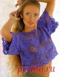 Топ кружевной сиреневый