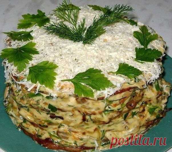 Печёночный Наполеон с грибами: удивите всех, кто будет его пробовать! Прекрасная закуска для любого случая!