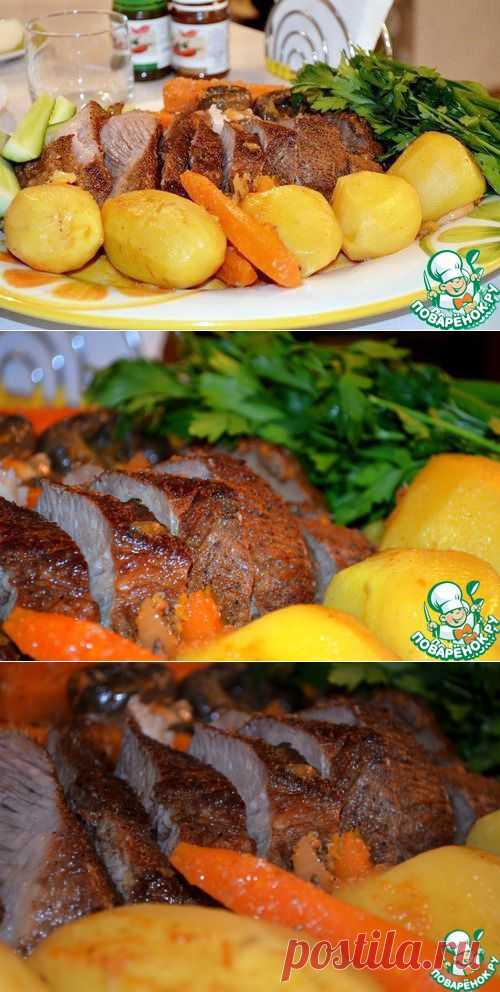 Запеченная говяжья грудинка - кулинарный рецепт