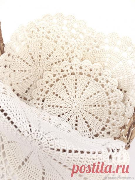 Набор салфеток крючком – купить на Ярмарке Мастеров – JIPMURU | Подставки, Санкт-Петербург Купить Набор салфеток крючком в интернет-магазине на Ярмарке Мастеров, цена: 900 ₽. Товары ручной работы с доставкой по России и СНГ. ✓Описание, фото ✓Отзывы реальных покупателей