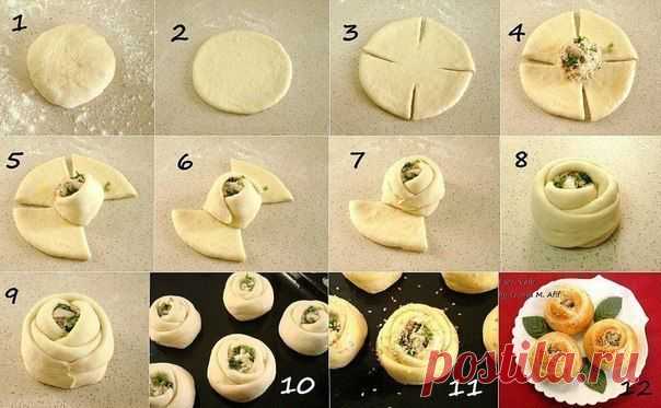 Как сделать розочки из теста