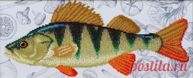 Bead Embroidery Kit Fish Perch Beaded Painting Needlework | Etsy