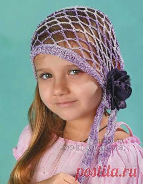 бандана для девочки вязаная крючком и спицами