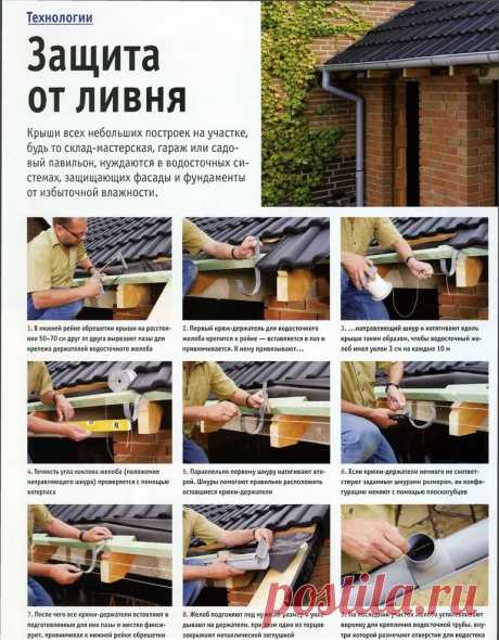 Любимый дом. Установить водосток.