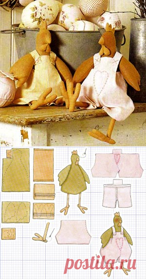 Тильдовские игрушки. Петушки.