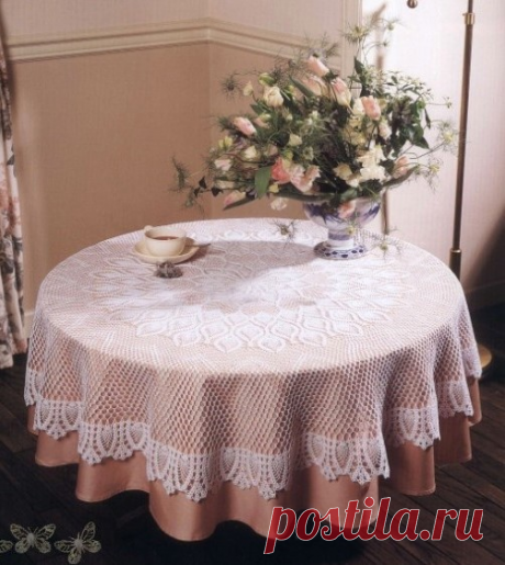 4 шикарные скатерти, связанные крючком + схемы. | Блог заботливой хозяюшки | Яндекс Дзен