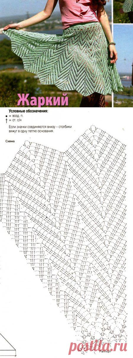 Вязание ажурной юбки крючком