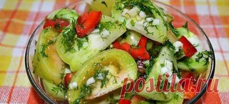 Салат из зеленых помидоров - вкусные рецепты оригинальной домашней консервации