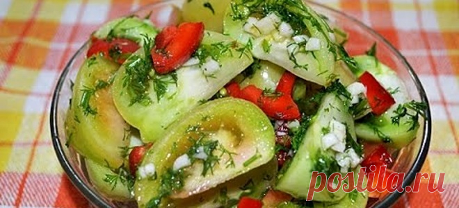 Салат из зеленых помидоров - вкусные рецепты оригинальной домашней консервации