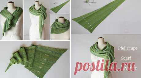 Free Pattern for Adjustable Scarf - Pfeilraupe - Design Peak