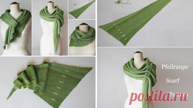 Free Pattern for Adjustable Scarf - Pfeilraupe - Design Peak