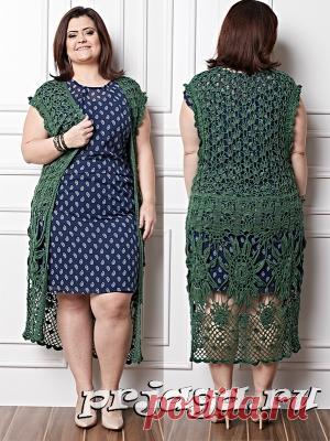 Кардиган, вязание большие размеры