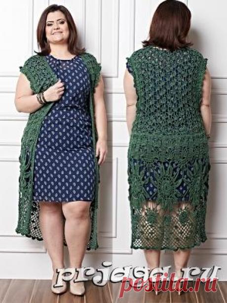 Кардиган, вязание большие размеры