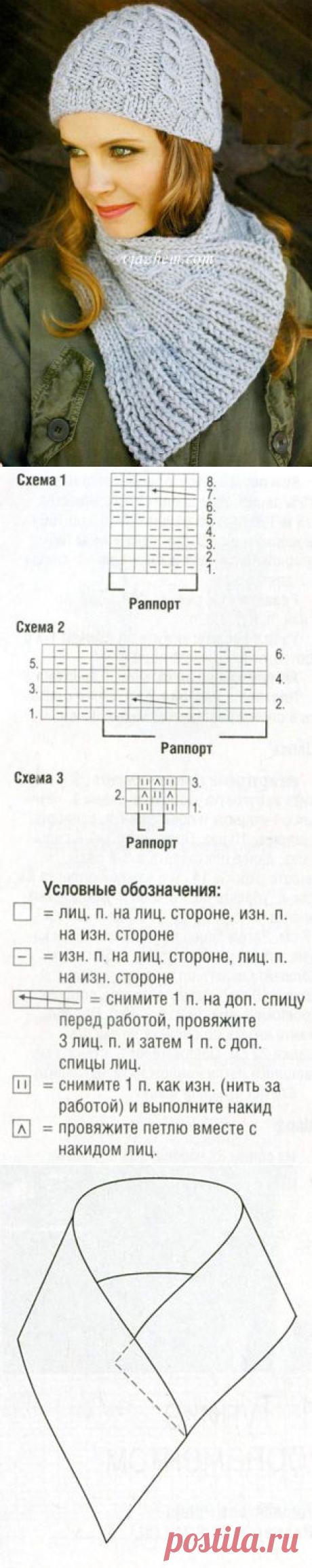 Шапка и шарф с узором с косами &amp;raquo; Петля, вязание, вязание для женщин, вязание для мужчин, вязание для детей, вязание для дома, вязаные игрушки, узоры, вышивание, бисероплетение