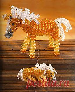 Все РукоТворчество: Лошадка объемная из бисера