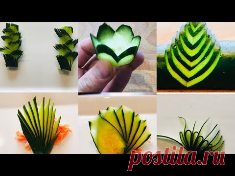 CUCUMBER DECORATION. My 6 Tips(EASY)黄瓜寿司摆盘技巧
