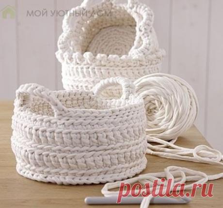 ​Вязаные корзинки