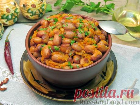 Рецепт: Фасоль с овощами в томатном соусе на RussianFood.com