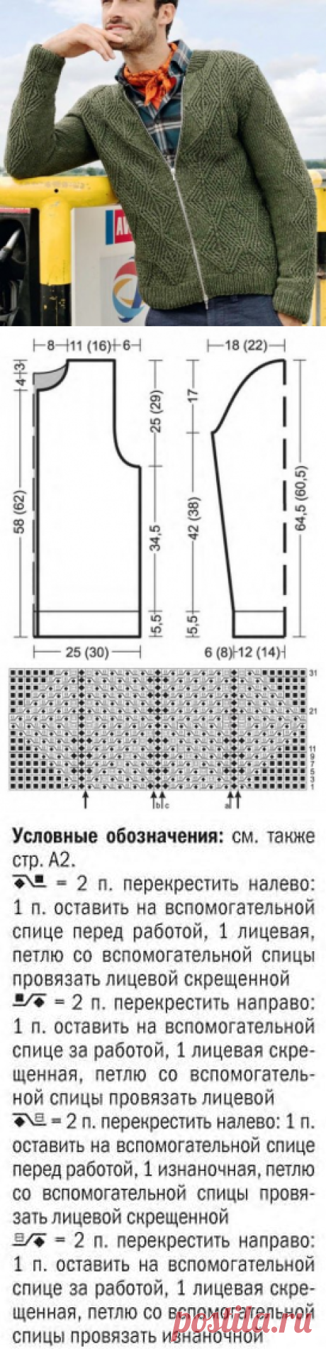 Вязаный мужской жакет