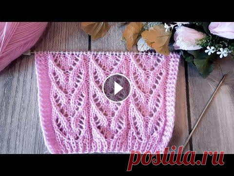 ✌ЛЕГКИЙ  и красивый, ажурный узор СПИЦАМИ. Раппорт узора 11 петель + 2 + кромочные. Ссылка на это видео Схема и описание узора здесь Мой инстаграм Группа вк Ссылка на канал Канал в Яндекс Дзен ...