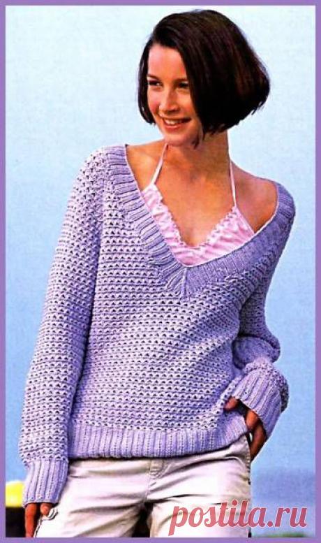 Пуловер с V-образным вырезом. Схема вязания спицам бесплатно. - 30 Сентября 2010 - Вязание спицами, модели и схемы для вязания на спицах
