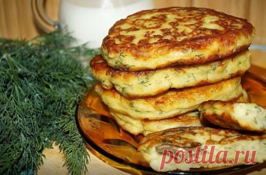 Картофельные оладьи с грибами