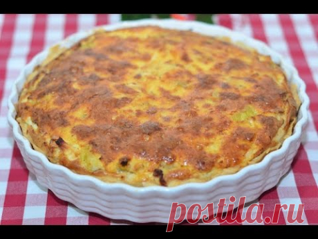 Киш с курицей и кабачком
