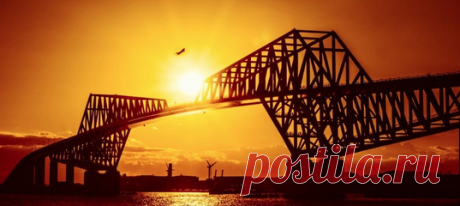 Знакомьтесь: это «Токийские ворота», также известные как «Мост-динозавр». Помимо своих основных функций, мост исправно работает и на облюбовавших его пешеходов, и на любителей панорамных видов.