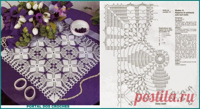 Потрясающие идеи для вязания крючком: салфетки и скатерти из мотивов со схемами | Вяжу ручками-крючками| Виктория Битарова | Дзен