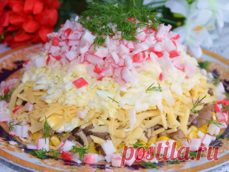 Салаты с крабовыми палочками — 14 очень вкусных рецептов
