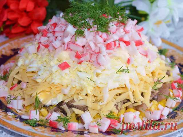 Салаты с крабовыми палочками — 14 очень вкусных рецептов