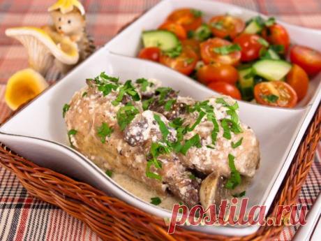 Курица, тушенная с грибами и сметаной | Готовим вместе