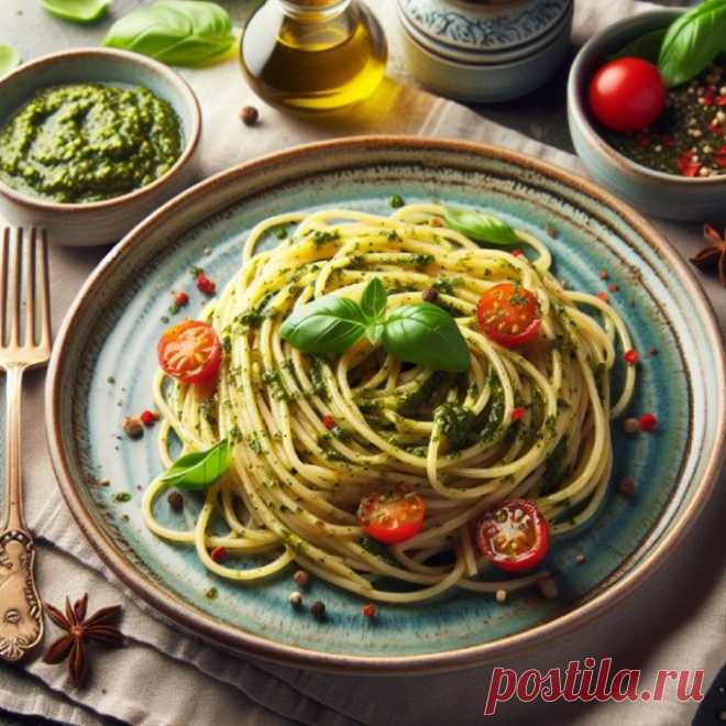 Спагетти с песто — Пошаговый рецепт приготовления 2024 | Простые и вкусные домашние рецепты