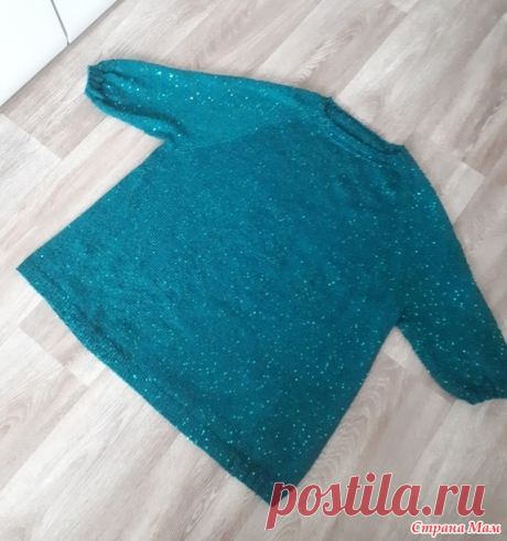 Зеленый джемпер с пайетками (спицы) - Вязание - Страна Мам