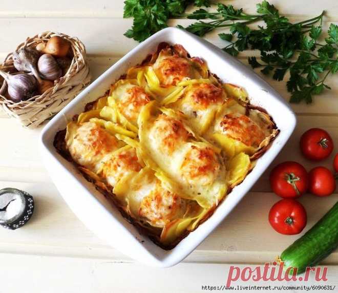 Котлеты с картошкой, запеченные в духовке от Юлии Высоцкой.