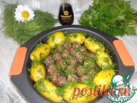 Молодой картофель с фрикадельками в духовке - кулинарный рецепт