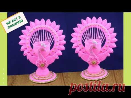 Innovative Peacock Design DIY Showpiece Making Ideas For Home Decoration - Best out of waste