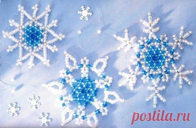 Елочные игруши из бисера и стекляруса
