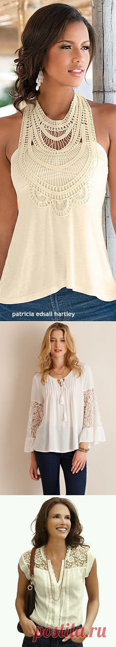 (54) Con encaje | Blusas, camisas, túnicas y chaquetas.