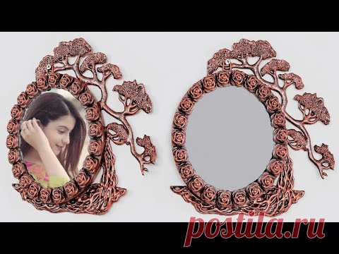 Mirror decoration ideas with hot glue || DIY Home Decoration || Glue gun ideas - YouTube