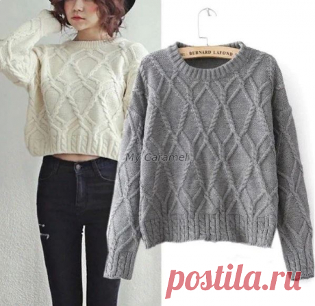 Джемпер оверсайз спицами схема