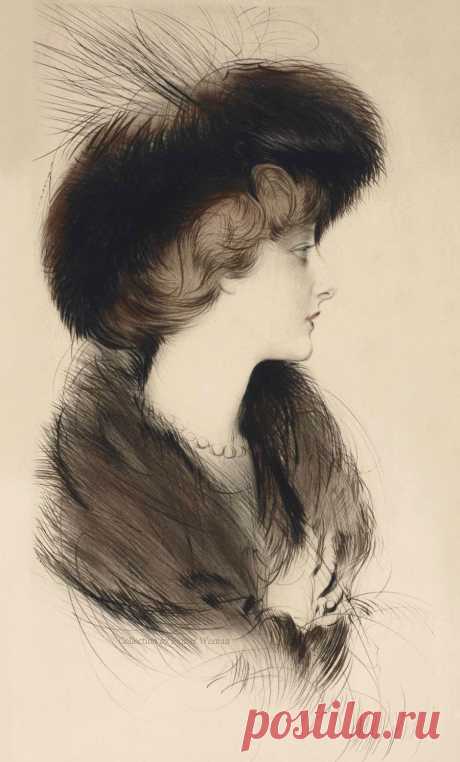 Свободно шея поднята,как молодой побег... | Paul Cеsar Helleu (в коллекцию)