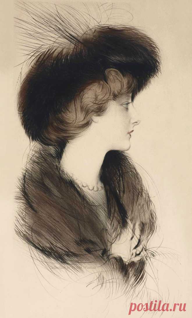 Свободно шея поднята,как молодой побег... | Paul Cеsar Helleu (в коллекцию)