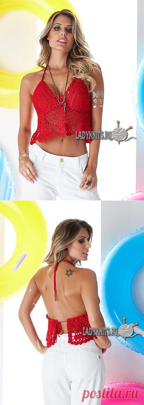 Как связать кроп-топ крючком