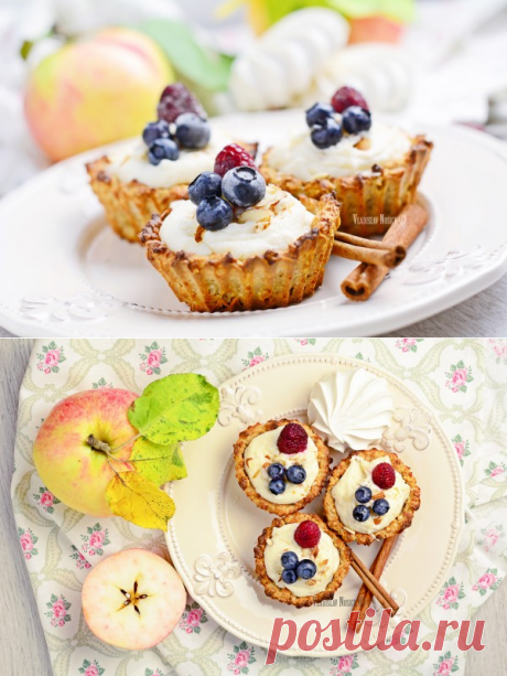 Овсяные корзиночки с яблочным кремом - The baking man